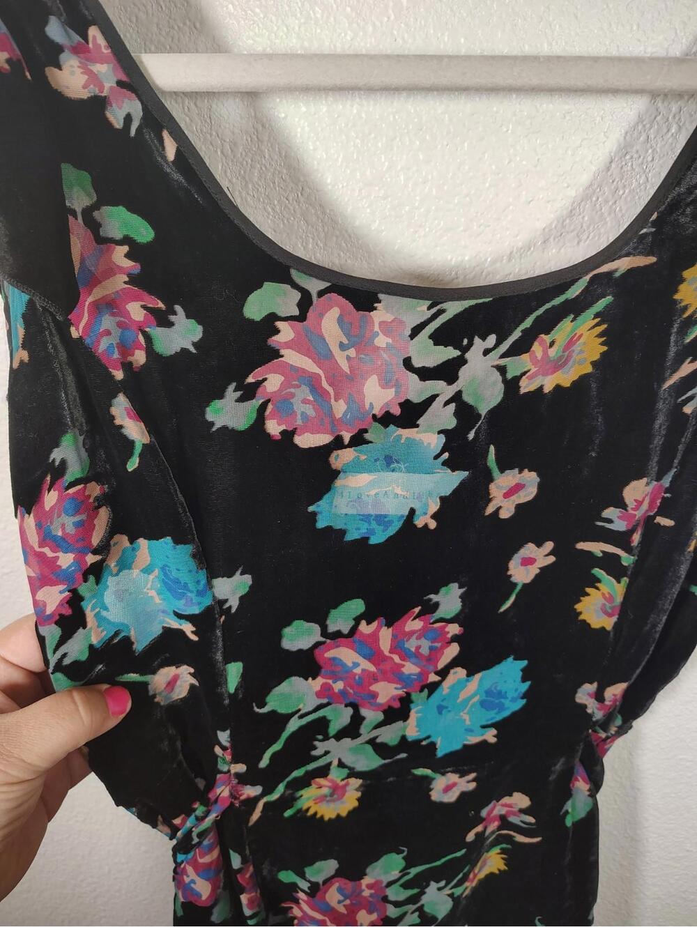 4 Love Liberty Johnny Was Black Floral Silk Blend Mini Dress - Picture 5 of 9